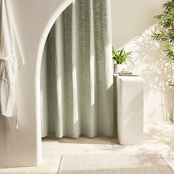 Miryana Solid Slub Shower Curtain