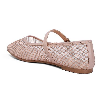 London Rag Averona Women's Mesh Mary Jane Flats