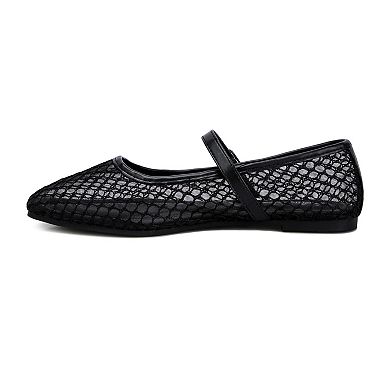 London Rag Averona Women's Mesh Mary Jane Flats