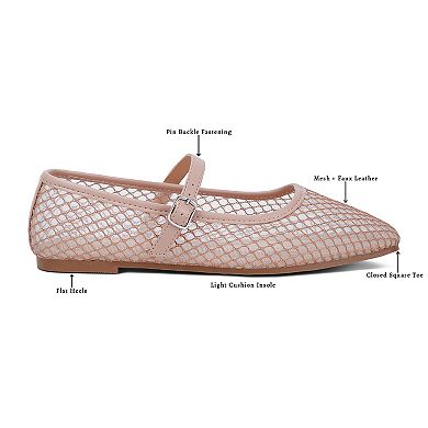London Rag Averona Women's Mesh Mary Jane Flats