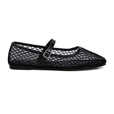 London Rag Averona Women's Mesh Mary Jane Flats