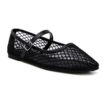 London Rag Averona Women's Mesh Mary Jane Flats