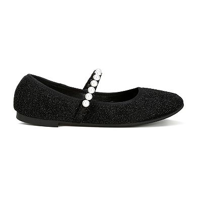 London Rag Corphee Pearl Strap Glitter Women's Ballerinas