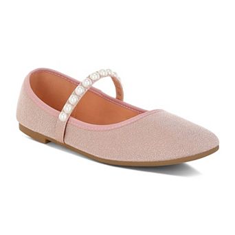 London Rag Corphee Pearl Strap Glitter Women's Ballerinas