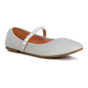 London Rag Corphee Pearl Strap Glitter Women's Ballerinas