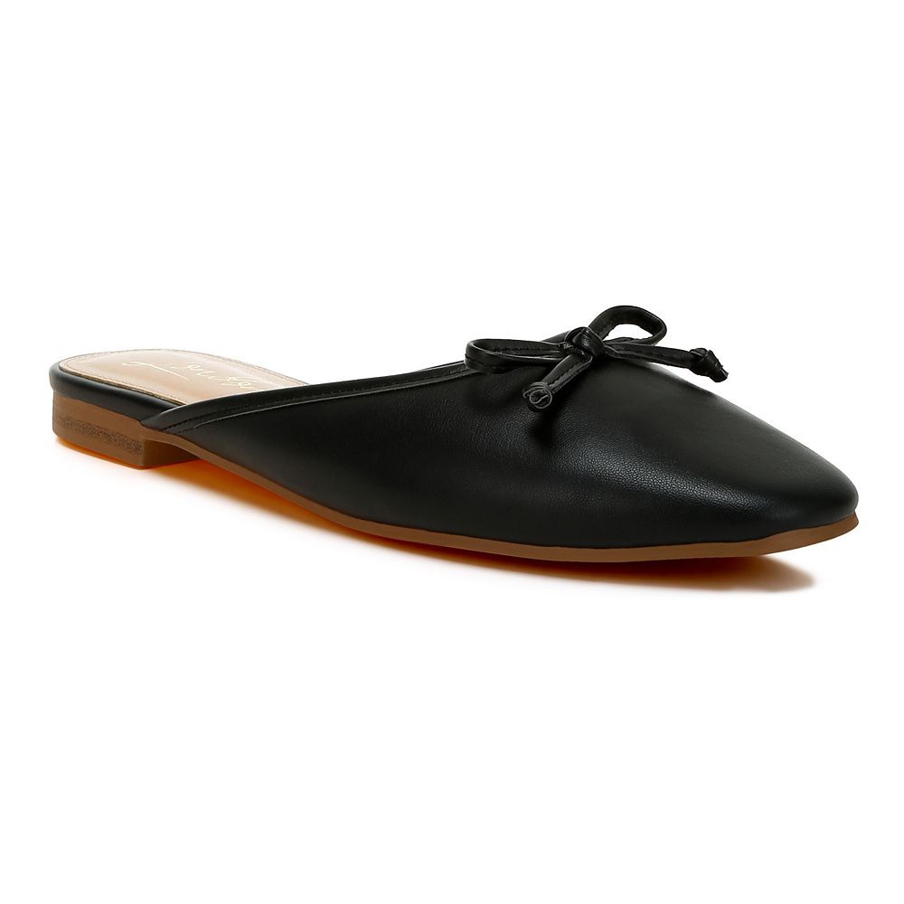 Flat Open Toed Mule in London Magnolia