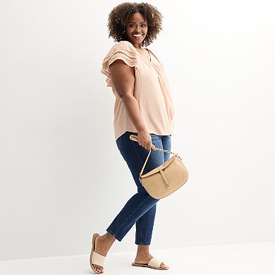 Plus Size Chelsea & Theodore Ruffle Sleeve Blouse