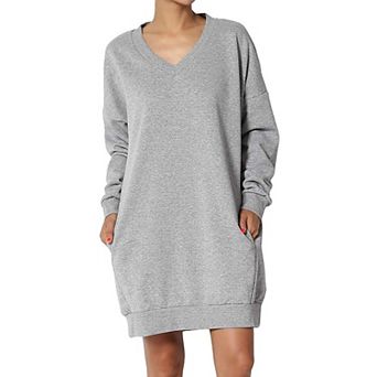 Haute Edition Women's Oversized Pullover Sweatshirt Dress