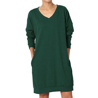 Haute Edition Women's Oversized Pullover Sweatshirt Dress