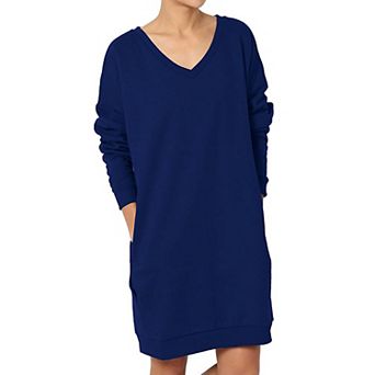 Haute Edition Women's Oversized Pullover Sweatshirt Dress