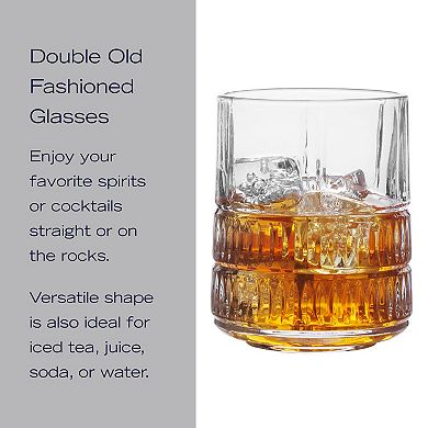Mikasa Carrick 4 pc Double Old Fashioned Glasses Set