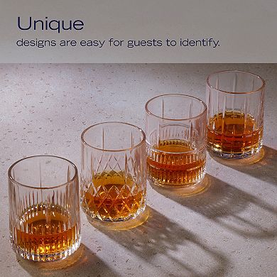 Mikasa Carrick 4 pc Double Old Fashioned Glasses Set
