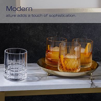 Mikasa Carrick 4 pc Double Old Fashioned Glasses Set