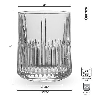 Mikasa Carrick 4 pc Double Old Fashioned Glasses Set