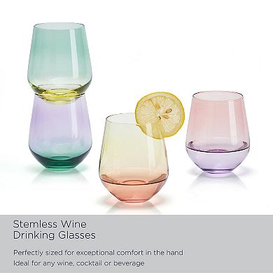 Mikasa Chroma 4 pc Stemless Wine Glasses Set