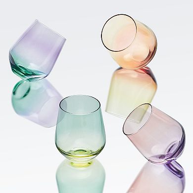 Mikasa Chroma 4 pc Stemless Wine Glasses Set