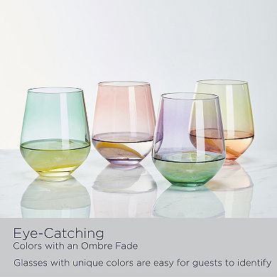 Mikasa Chroma 4 pc Stemless Wine Glasses Set