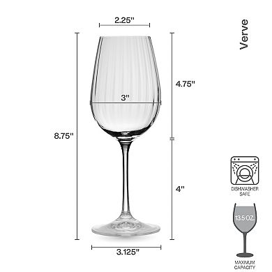 Mikasa Verve 4 pc White Wine Glasses Set