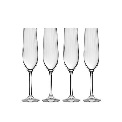 Mikasa Verve 4 pc Champagne Flutes Set