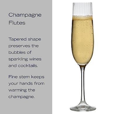 Mikasa Verve 4 pc Champagne Flutes Set