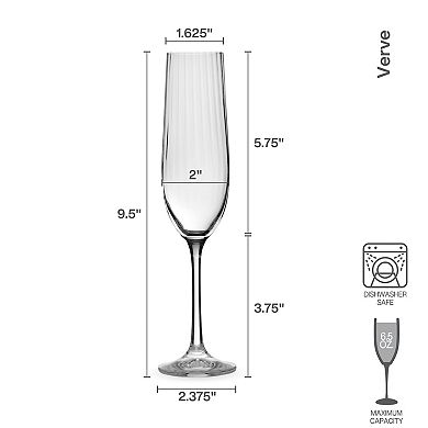 Mikasa Verve 4 pc Champagne Flutes Set