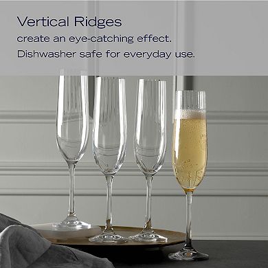 Mikasa Verve 4 pc Champagne Flutes Set
