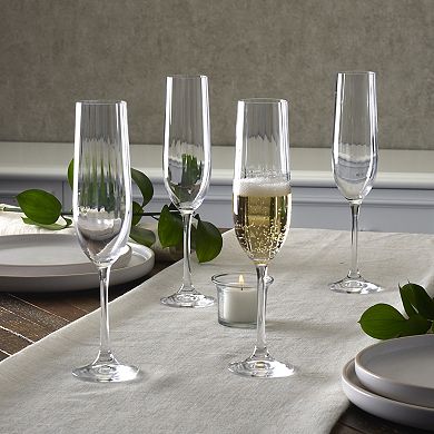 Mikasa Verve 4 pc Champagne Flutes Set