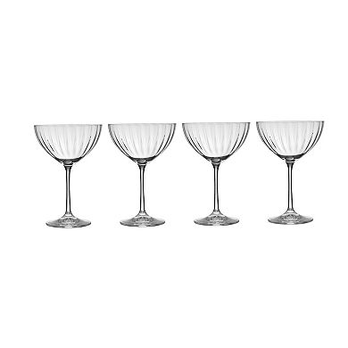 Mikasa Verve 4 pc Cocktail Coupe Glasses Set