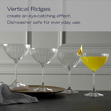 Mikasa Verve 4 pc Cocktail Coupe Glasses Set