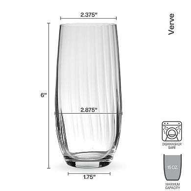 Mikasa Verve 4 pc Highball Glasses Set