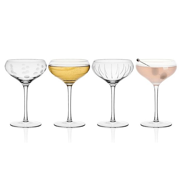 Mikasa Cheers 4 pc Coupe Cocktail Glasses Set