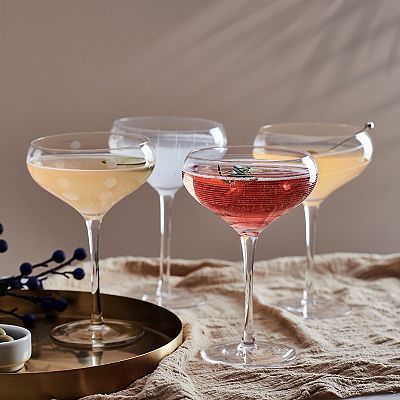 Mikasa Cheers 4 pc Coupe Cocktail Glasses Set