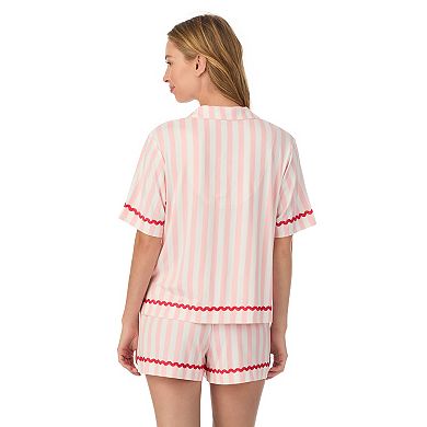 Women's Beauty Sleep Social Cozy Notch Pajama Top & Pajama Shorts Set