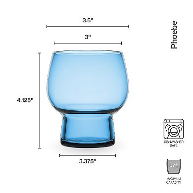 Mikasa Phoebe 4 pc Double Old Fashioned Glasses Set