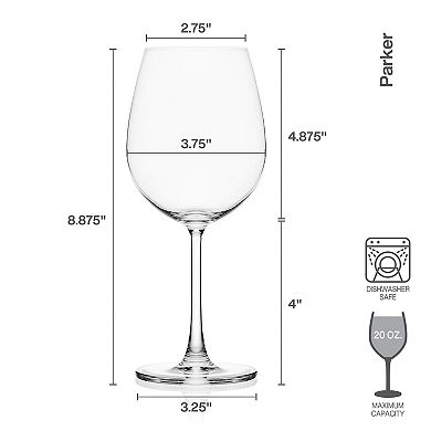 Mikasa Parker 4-Piece 20-oz. Bordeaux Wine Glass Set
