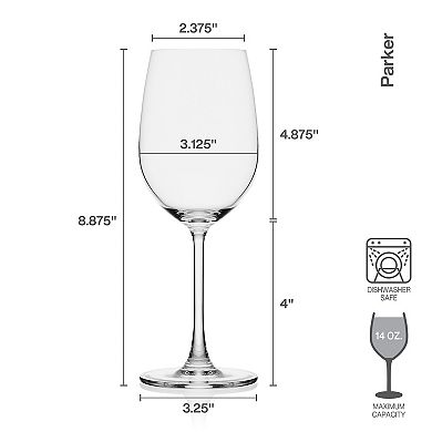 Mikasa Parker 4-Piece 14-oz. White Wine Glass Set