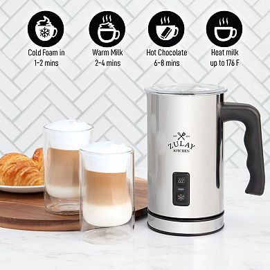 Zulay Kitchen Automatic 4-in-1 Electric Milk Frother Heater - Aerofroth