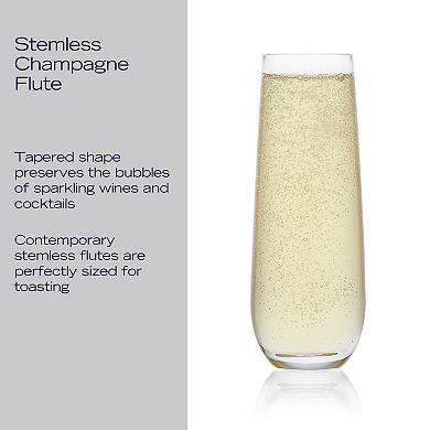 Mikasa Parker 4-Piece 9.5-oz. Stemless Champagne Flute Set
