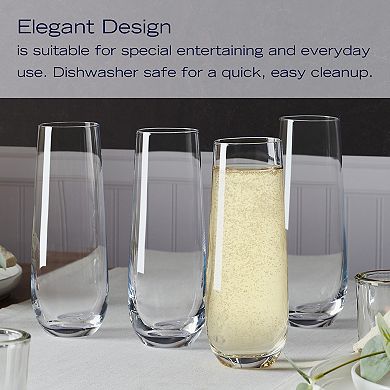 Mikasa Parker 4-Piece 9.5-oz. Stemless Champagne Flute Set
