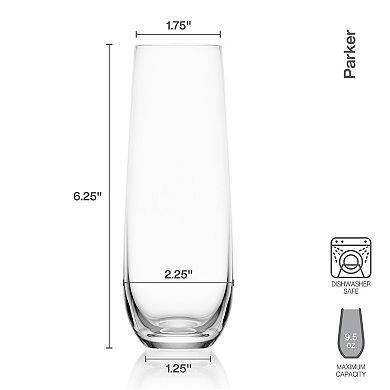 Mikasa Parker 4-Piece 9.5-oz. Stemless Champagne Flute Set