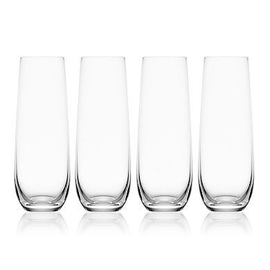 Mikasa Parker 4-Piece 9.5-oz. Stemless Champagne Flute Set