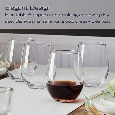 Mikasa Parker 4-Piece 18-oz. Stemless Wine Glass Set