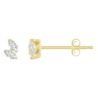 Celebration Gems 10k Gold Marquise Cubic Zirconia Stud Earrings