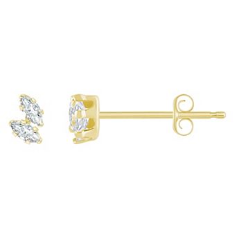 Celebration Gems 10k Gold Marquise Cubic Zirconia Stud Earrings