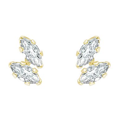 Celebration Gems 10k Gold Marquise Cubic Zirconia Stud Earrings