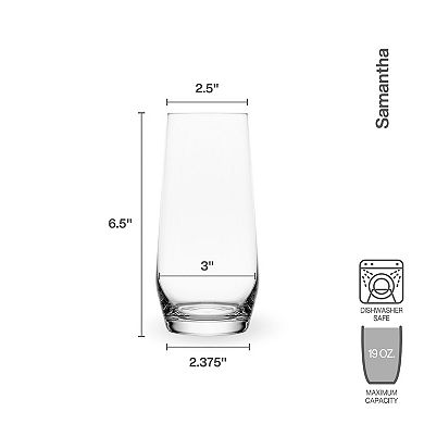 Mikasa Samantha 4-Piece 19-oz. Highball Glass Set