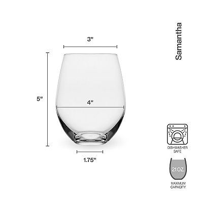 Mikasa Samantha 4-Piece 21-oz. Stemless Wine Glass Set