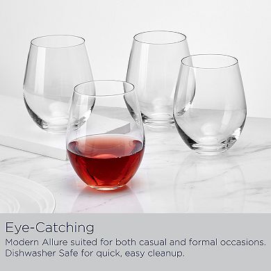 Mikasa Samantha 4-Piece 21-oz. Stemless Wine Glass Set
