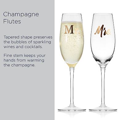 Mikasa Mr. and Mrs. 2 pc Champagne Toasting Flute Set