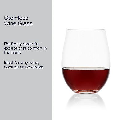 Mikasa Lana 4 pc Stemless Wine Glass Set